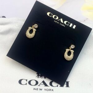 NWT Coach Gold Glitter Earrings Stud Style